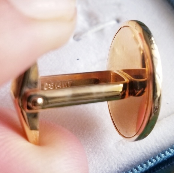 Dolan Bullock 14K Gold Onyx Cufflinks & Ring Set - Picture 3 of 8